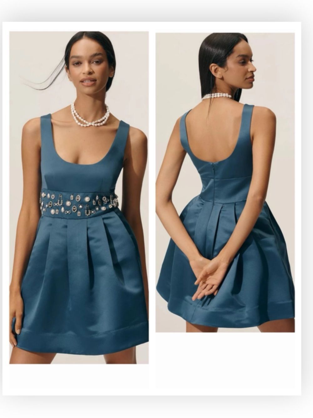 Anthropologie Maeve Satin Belted Charm Mini Dress -$258